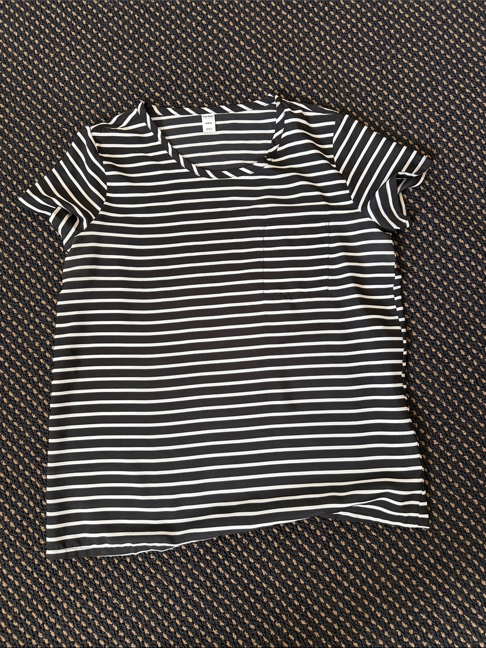 Old Navy Black and White Striped Tee